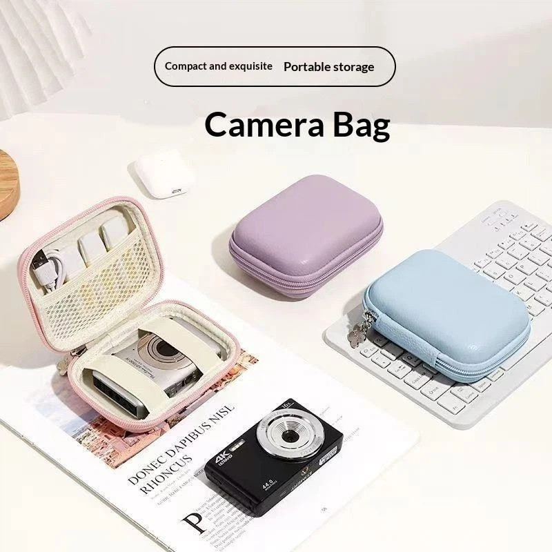 Mini CCD Cameras Protective Case With Travel Cover Mesh Pocket Accessories Digital Camera Bag Electronics Storage Zipper Bag