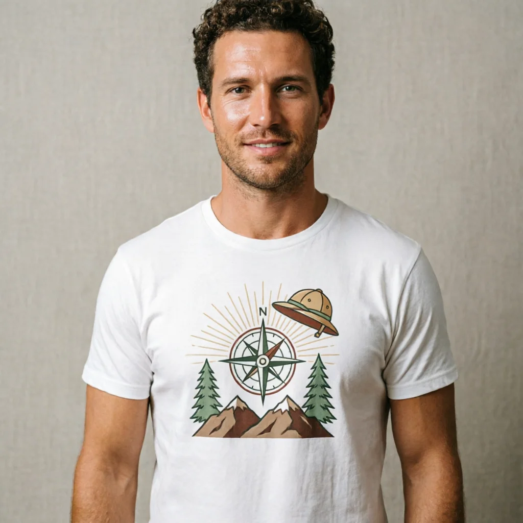 Men's Outdoor Wilderness Explorer T-Shirt – Vintage Americana Hiking Graphic Tee for Adventure Lovers