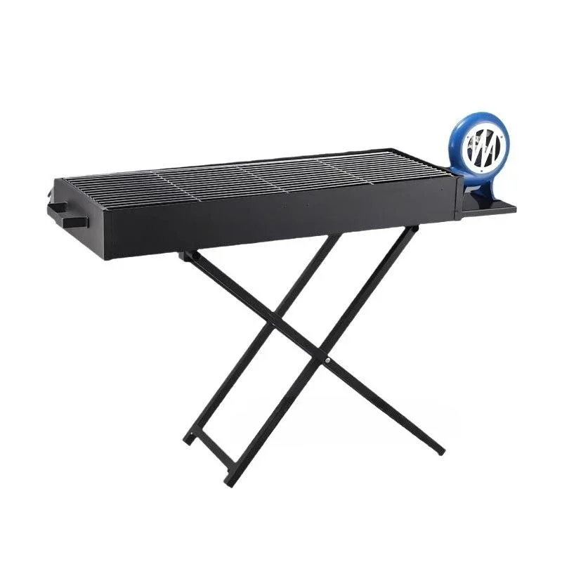 

Outdoor camping convenience with blower BBQ grill Household stainless steel fork foot BBQ grill