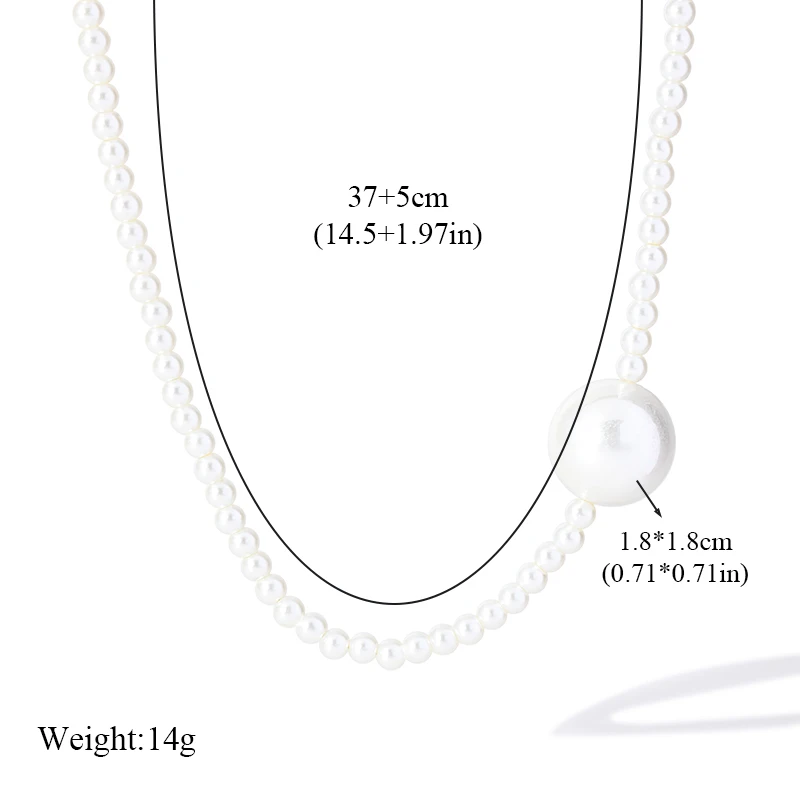 EILIECK 316L Edelstahl Perlenkette für Damen, modische silberfarbene Halskette, wasserdichter Schmuck, Geschenk. – Detail 9