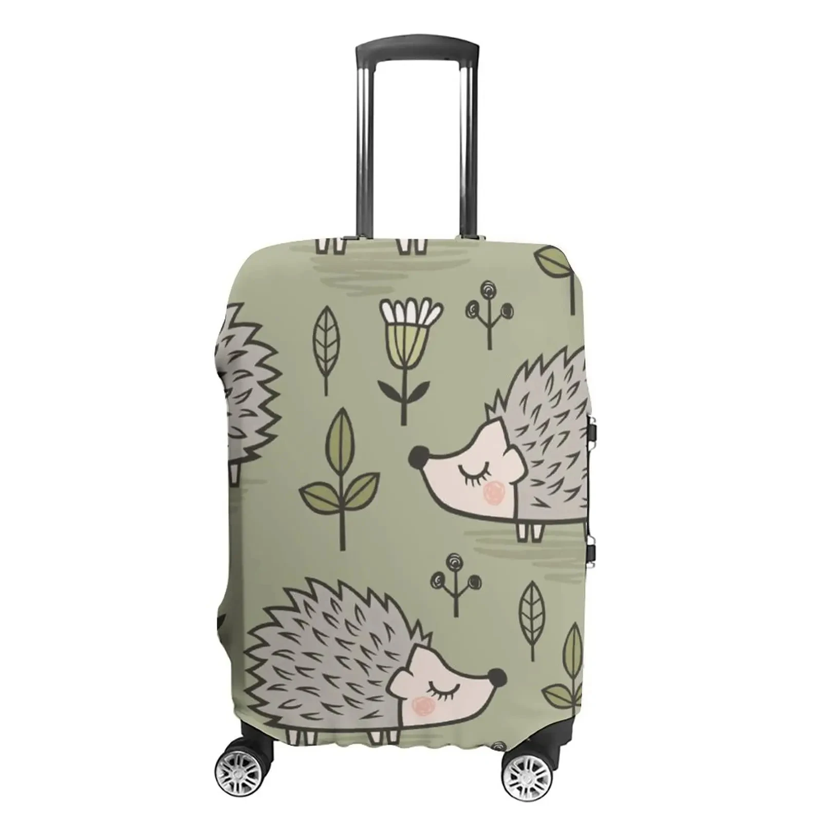 Kawaii Cartoon Pineapple Hedgehog Kids Luggage Bag Protect Cover Waterproof Stretchable Travel Suitcase Sutiable for 18-32 Inch