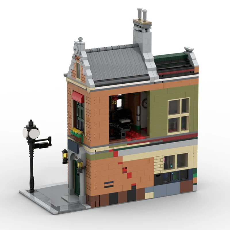 1478 PCS House Street Music Store MOC Customize Modular Building Block Design Educational Model Popular DIY Toy Birthday Gift
