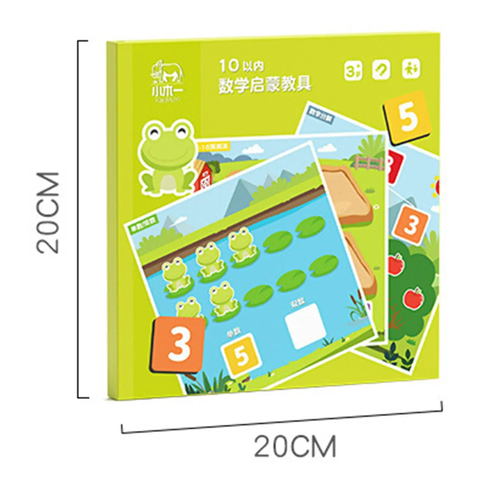 Counting Math Toys for Kids Early Childhood Arithmetic Educational Game Ten Grid Array Teaching Aid with Magnetic Cards