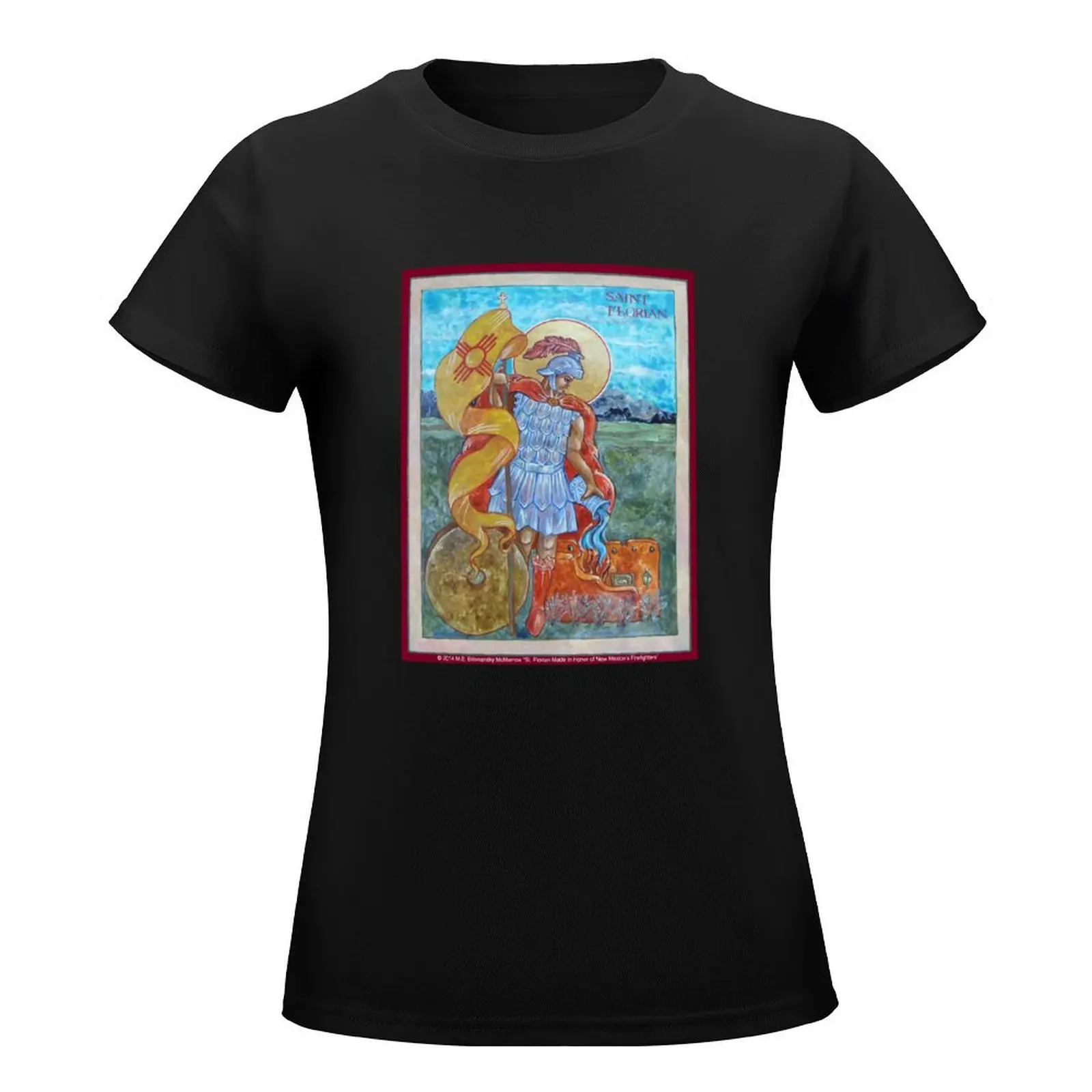 St. Florian Icon - Patron Saint of Firefighters. T-Shirt funnys female Women's tee shirt