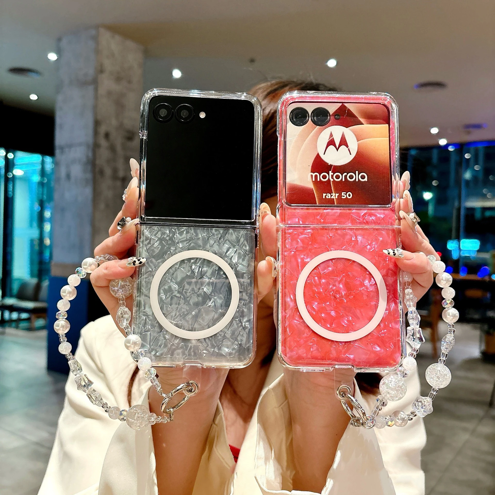 Funda Moto Razr 60 para Motorola Razr 50 Ultra 60 Ultra Razr + 2024 patrón de carcasa atracción magnética Funda para teléfono móvil