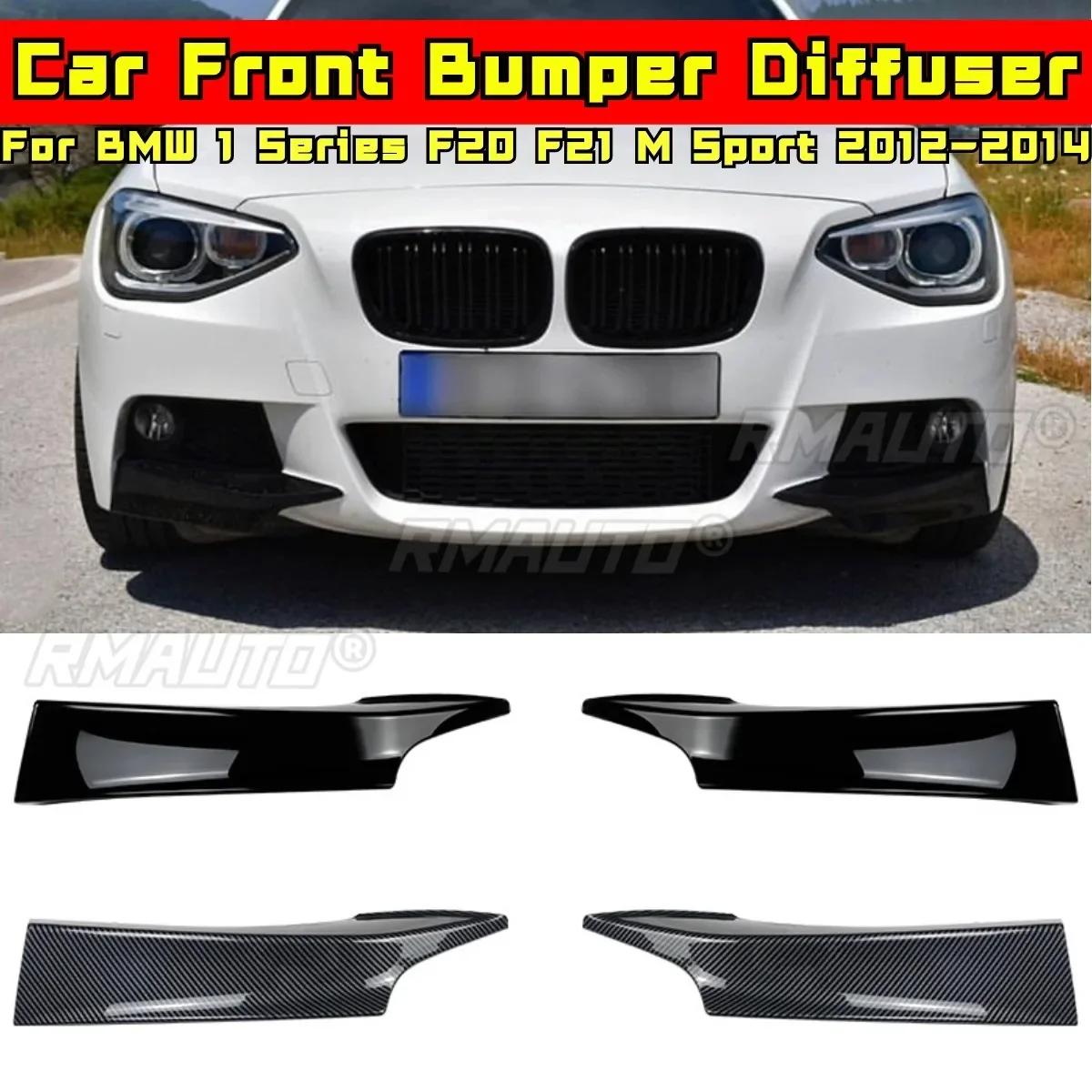 

For BMW 1 Series F20 F21 M Sport 2012-2014 Exterior Part Front Bumper Splitters Diffuse Front Bumper Lip Car Accessories