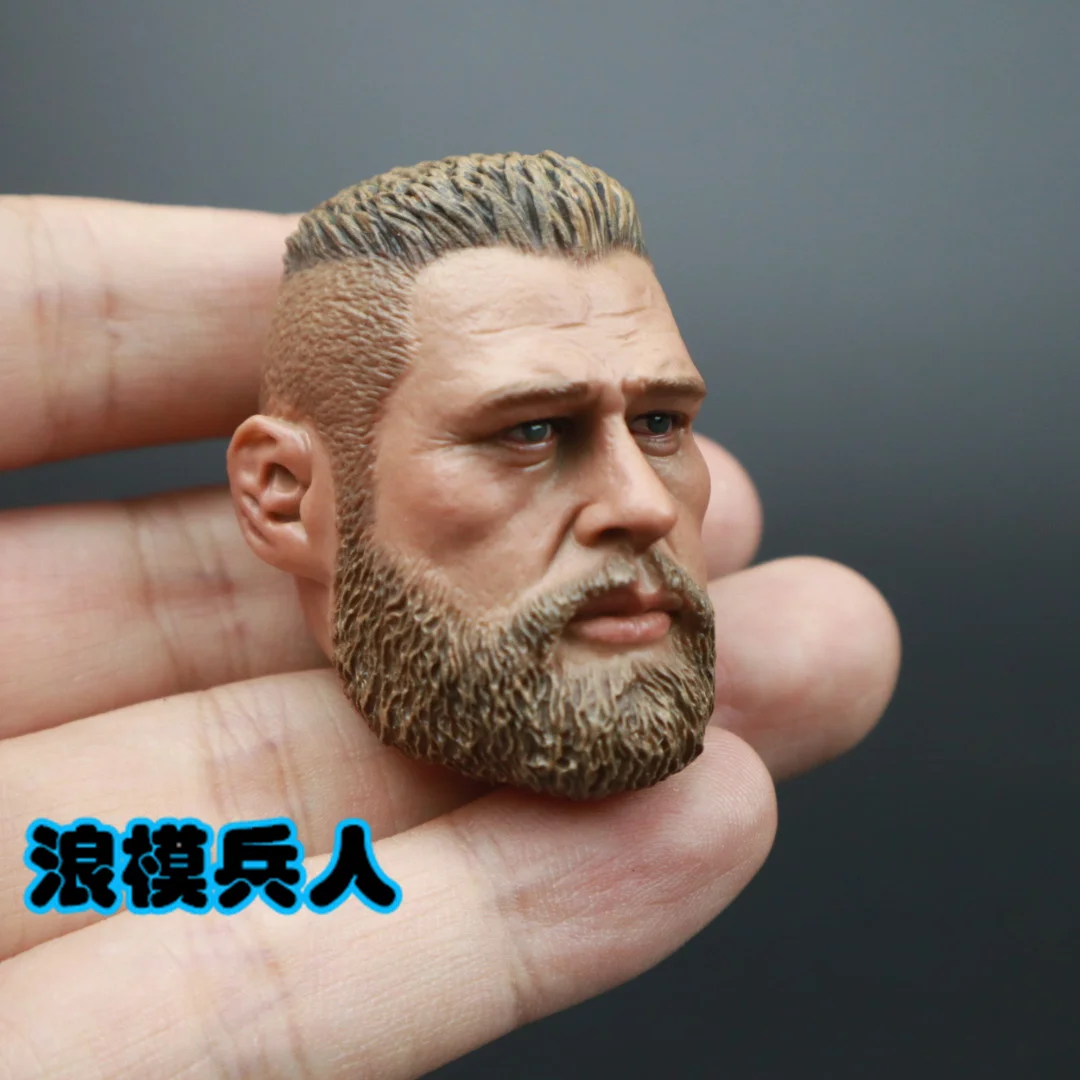 1/6 Scale European Big Brother Wrestler Head Sculpt with Beard Model for 12Inch Male Action Figure Strong Muscle Body