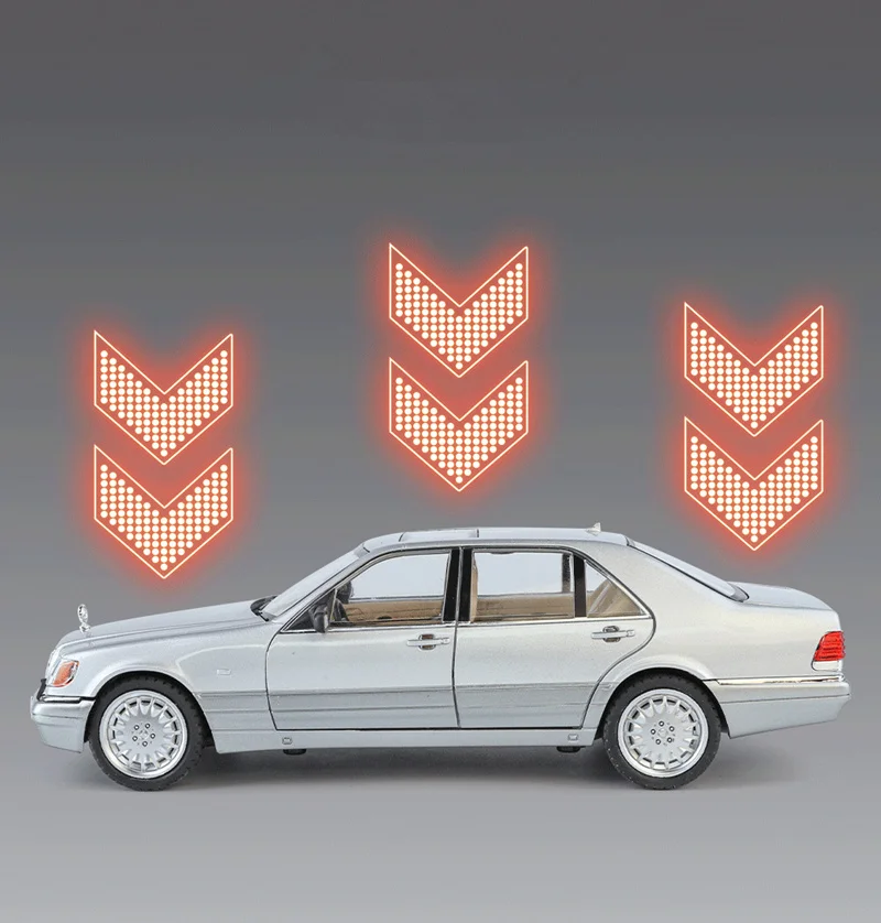 1:24 W140 S320 SEL Street Edition Legierung Oldtimer Modell Druckguss Metall Retro Alte Fahrzeuge Auto Modell Sound Licht Kinder Spielzeug Geschenk – Detail 8