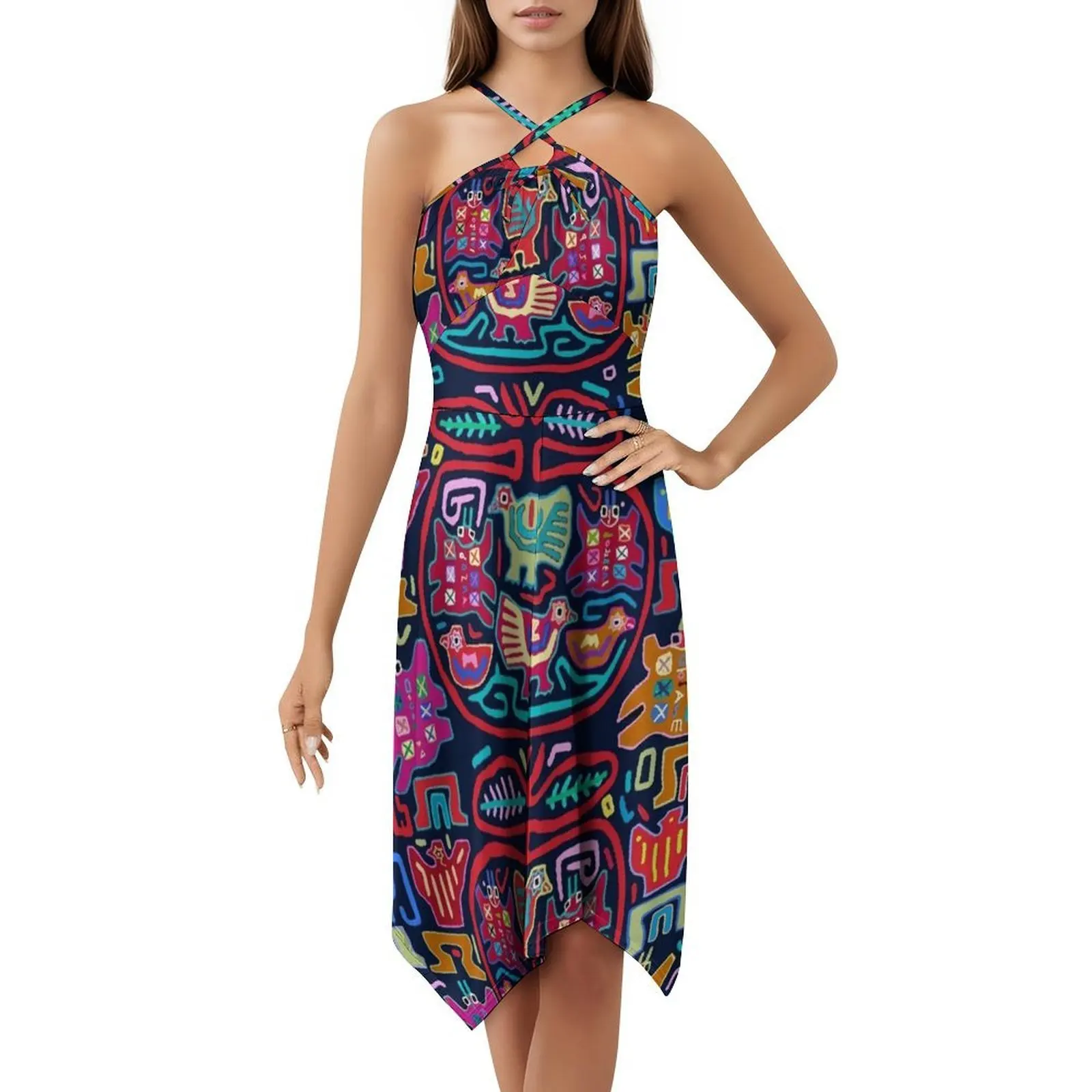 كونا الهندي باجارو مولا فستان سموك الأزهار للنساء الربيع الصيف فستان كاجوال للحزب فرجينيا فيفيير فاغابوند الفن الشعبي #5