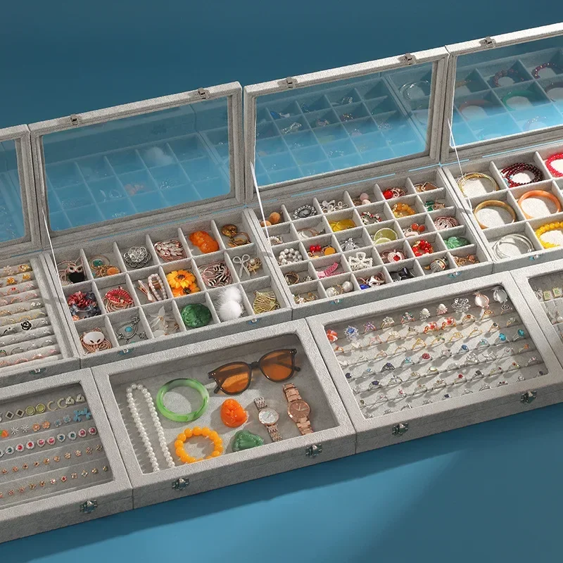 

Бархатный ящик для хранения ювелирных изделий с ледяным цветком, серьги, кольца, браслет, ожерелье, органайзер, чехол из мягкой ткани для аксессуаров Amagi