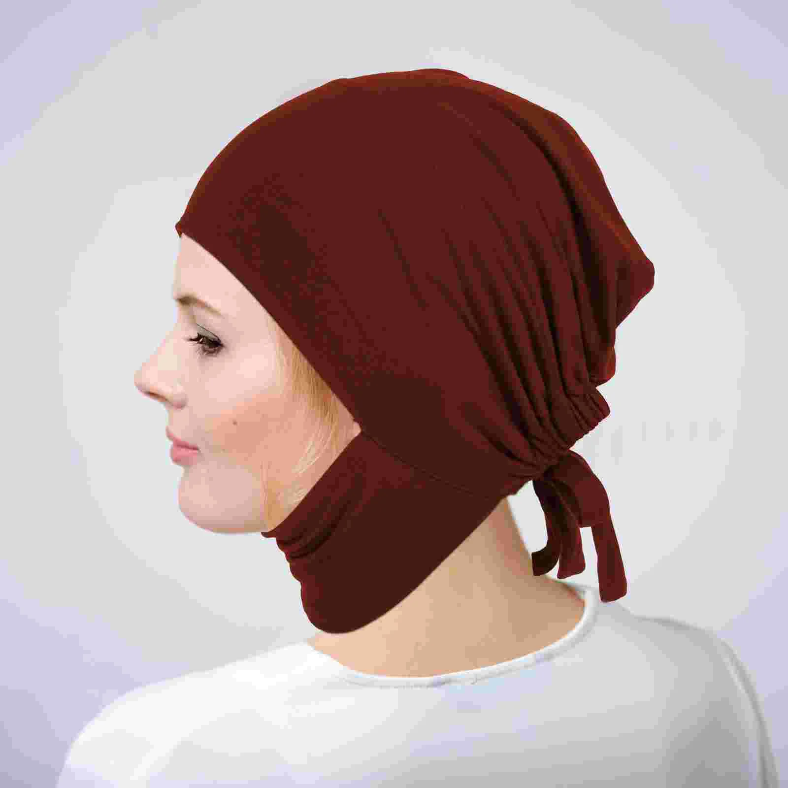 

Hood Girl Turban Hat Comfortable Women Islamic Headwear Hijab Tie-back Women's Hats & Caps