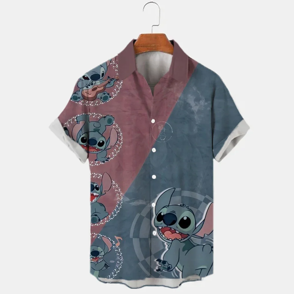 Miniso-camisas con estampado 3d de Mickey Mouse para hombre, camisas informales de moda con dibujos animados bonitos, 2024