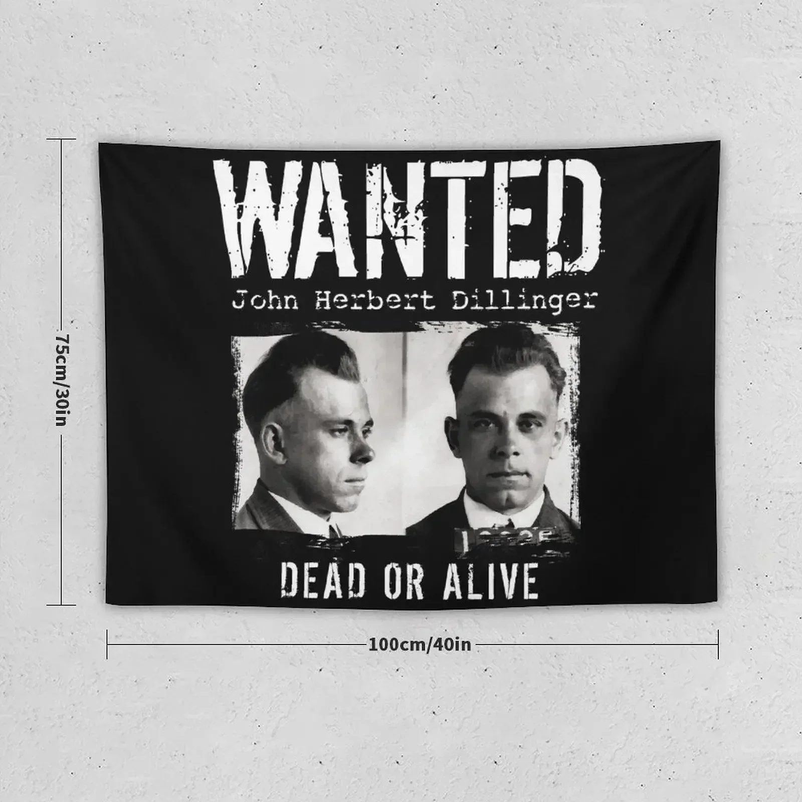 John Dillinger Mugshot - Wanted Dead or Alive Tapestry Home Decoration Wall Coverings Tapestry