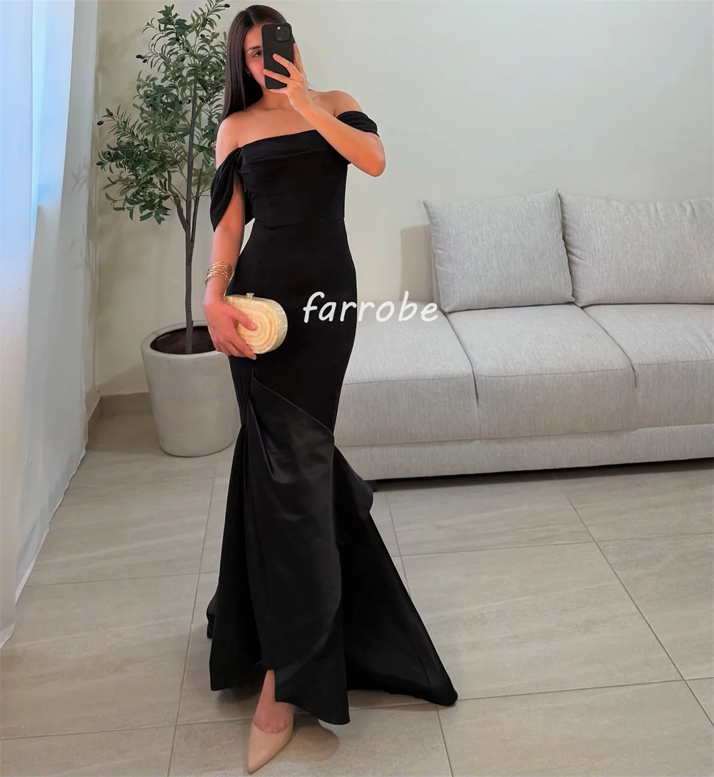 Abiti lunghi con spalle scoperte a sirena increspata con pieghe in jersey squisito sexy personalizzato Abiti per occasioni su misura Taglie disponibili