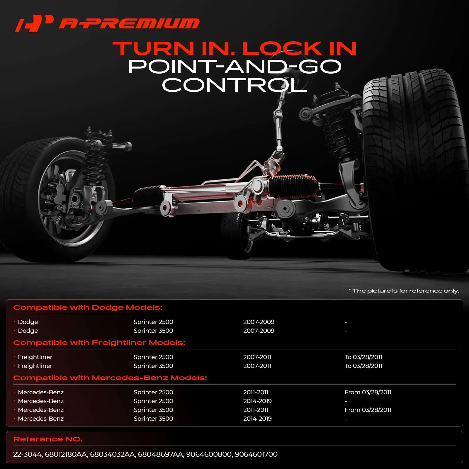 A-Premium Rack & Pinion Assembly with Hydraulic Power for Mercedes-Benz Sprinter 2500 Sprinter 3500 2011 2014-2019 Dodge