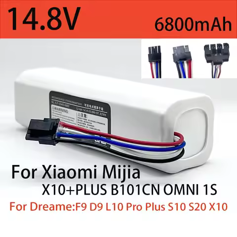 14.8V 6800mAh Battery for Xiaomi Mijia X10+PLUS B101CN OMNI 1S and Dreame F9 D9 L10 Pro Plus S10 S20 X10 Sweeping Mopping Robot