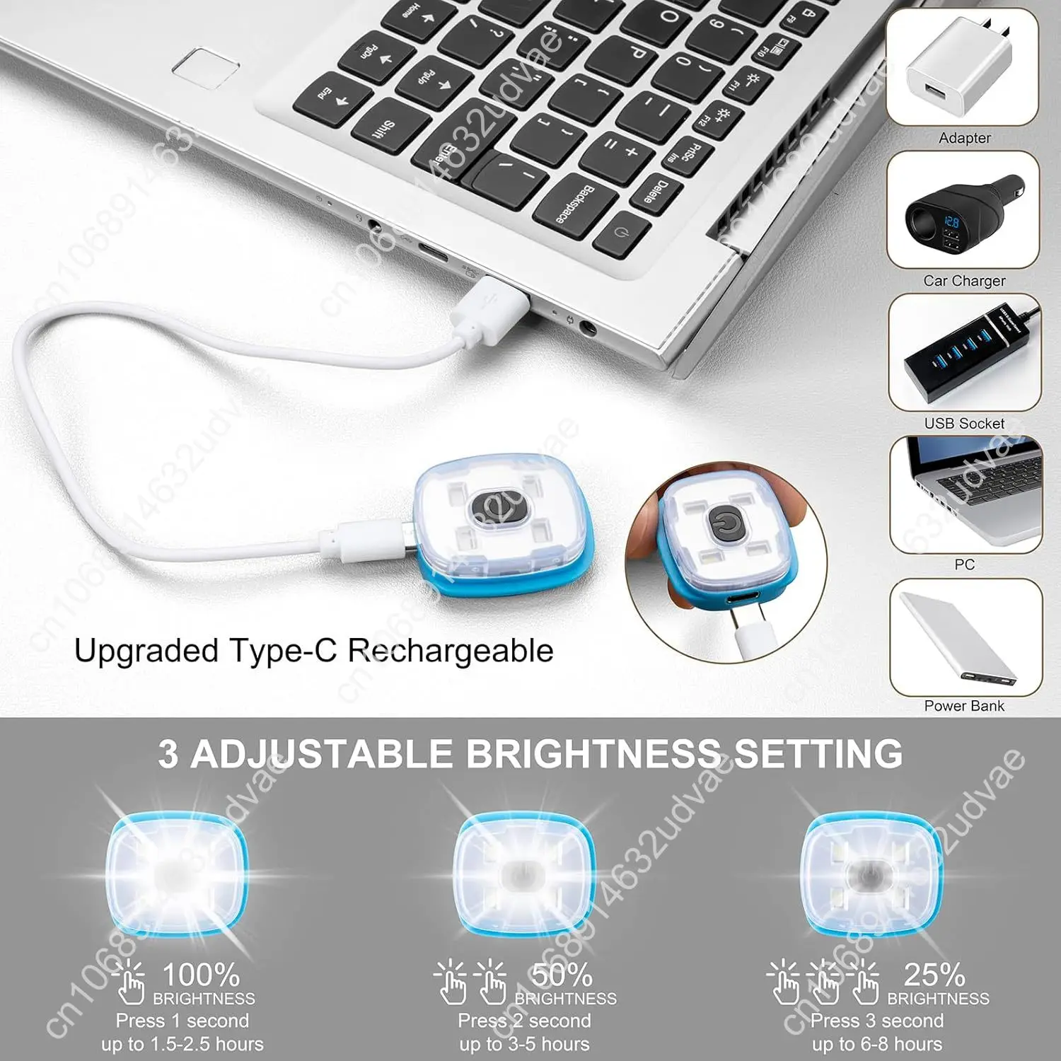 Etsfmoa Cappello da pescatore LED per uomo e donna, cappello da pescatore ricaricabile con luce, protezione solare da viaggio all'aperto Nero