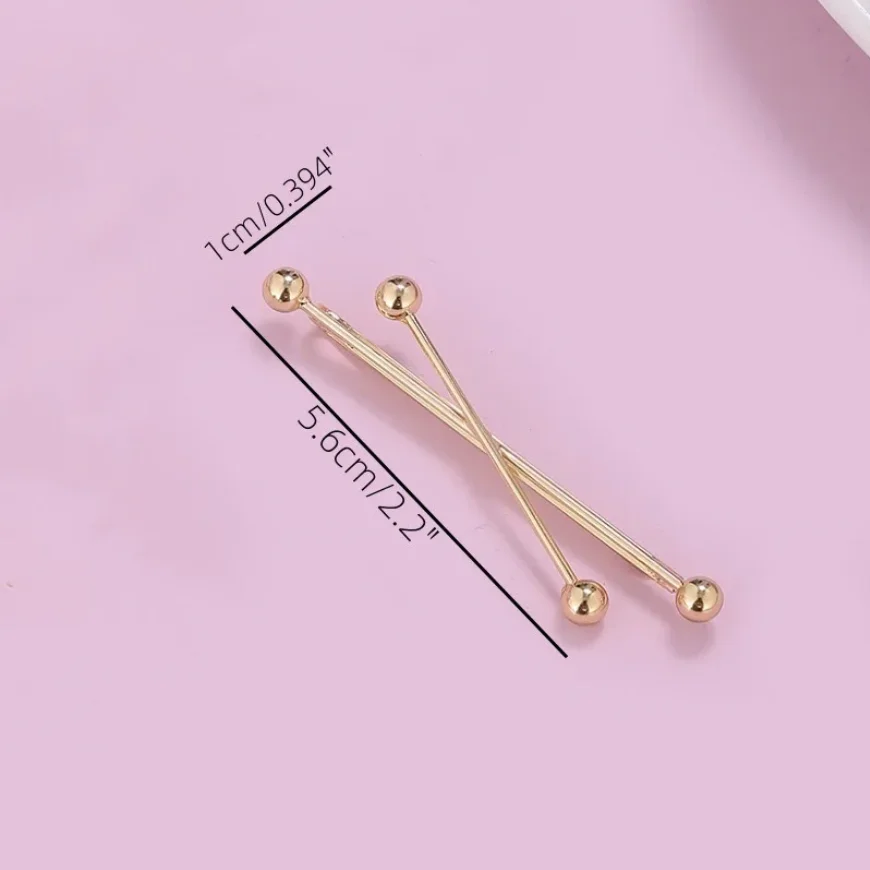2 Stück Perlen-Kreuz Metall-Haarnadeln X Haarspangen Einfache Seitliche Haarklammern Braut-Haarspangen Brautjungfern-Haaraccessoires – Detail 5