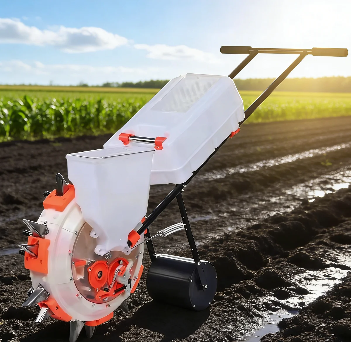 Hand Push Corn Peanut Planter Seeding Multifunctional Fertilizer Small New Soybean Stainless Steel Planter (2 Styles Available)