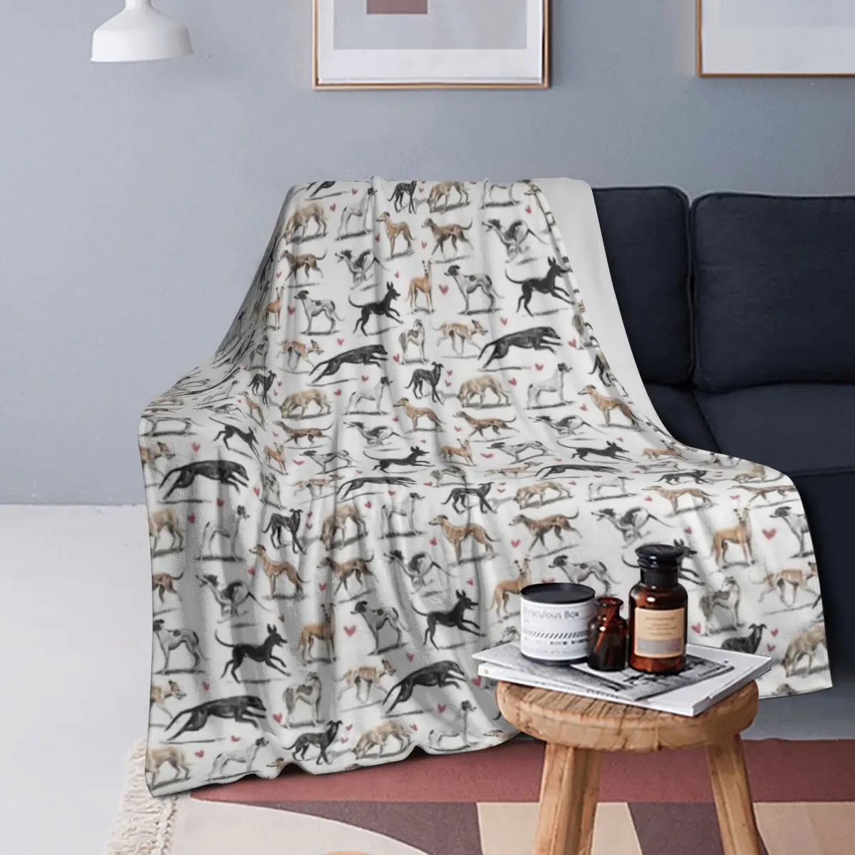 

Greyhounds Blankets Soft Warm Flannel Throw Blanket Bedspread for Bed Living room Picnic Travel Home Sofa