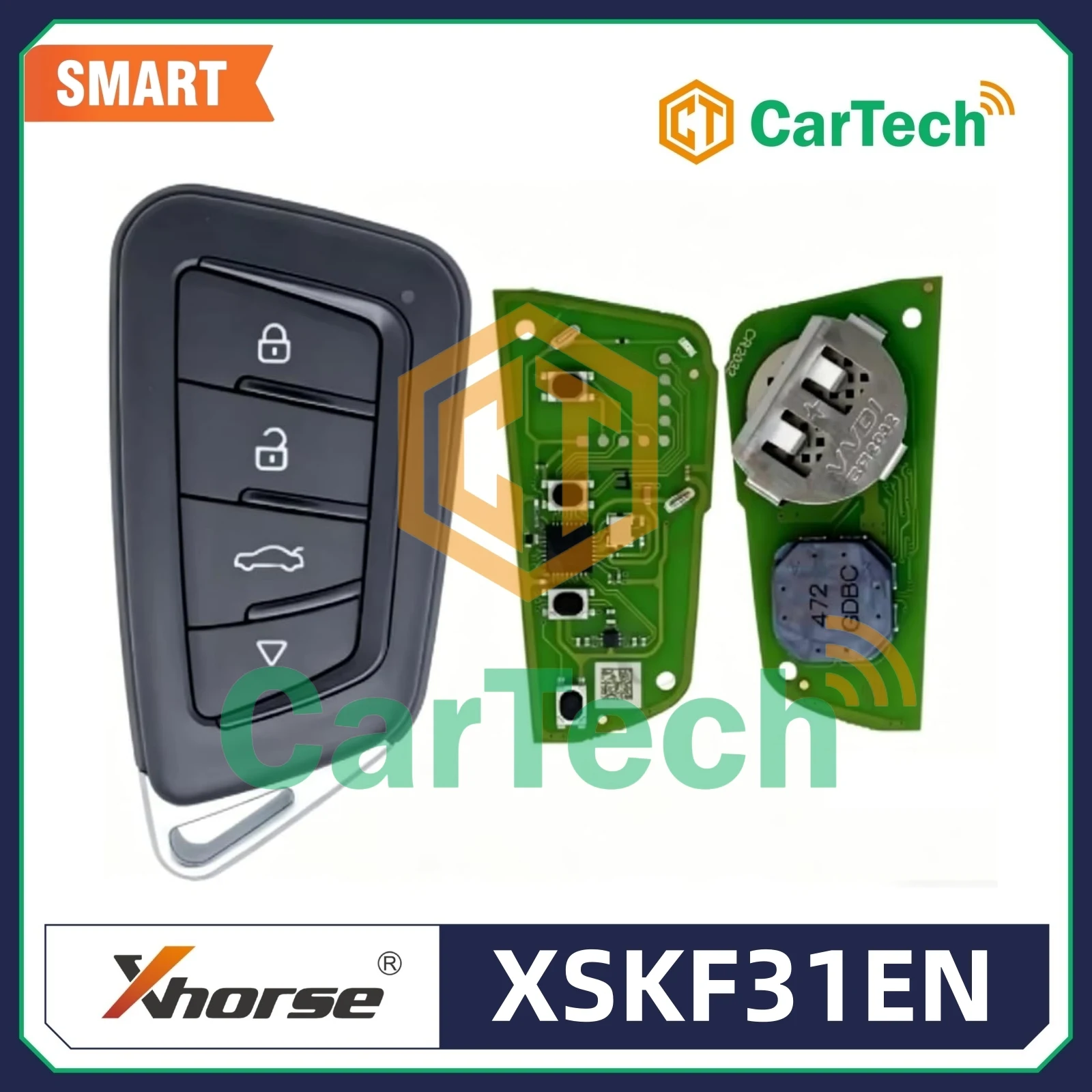 Xhorse 2-го поколения в стиле ножа Смарт 4-кнопочный дистанционный ключ XSKF31EN, универсальный бесконтактный смарт-ключ для ключа VVDI