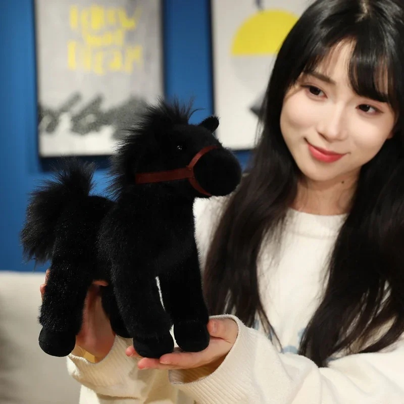 23 cm nieuwe echte leven paard knuffel 3 kleuren knuffeldier super realistische pony knuffels klassieke verjaardagscadeau voor kinderen