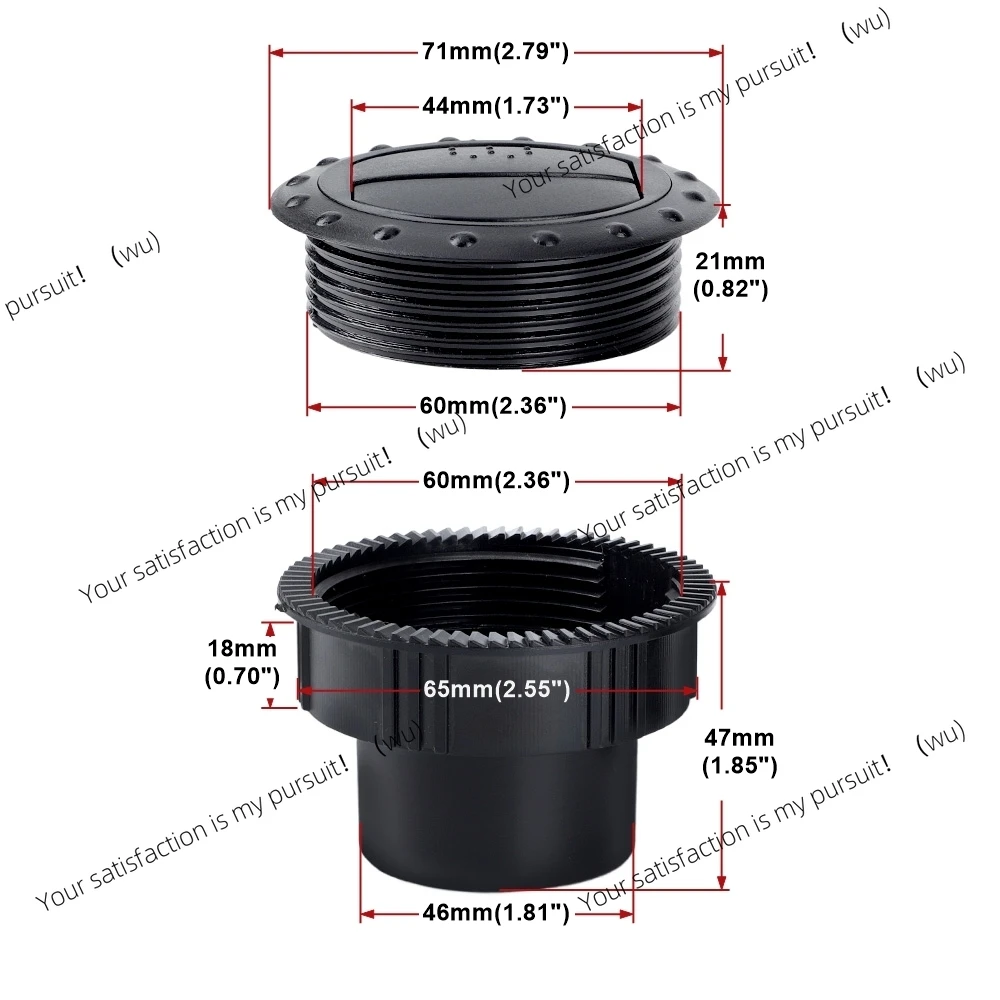Universal 65mm rotary trend 2.35 inch car dashboard air conditioner trend, suitable for buses, RVs and other air conditioners