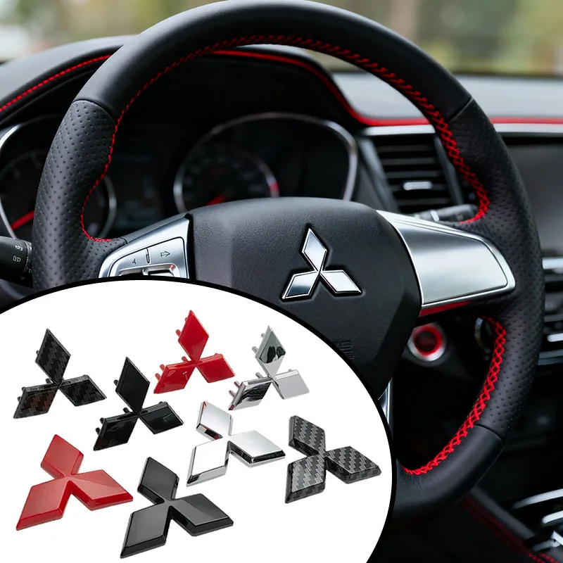 Pegatina decorativa para volante de coche, accesorios para automóvil, Mitsubishi Outlander Lancer 10 9 ASX RALLIART Eclipse L200 Pajero
