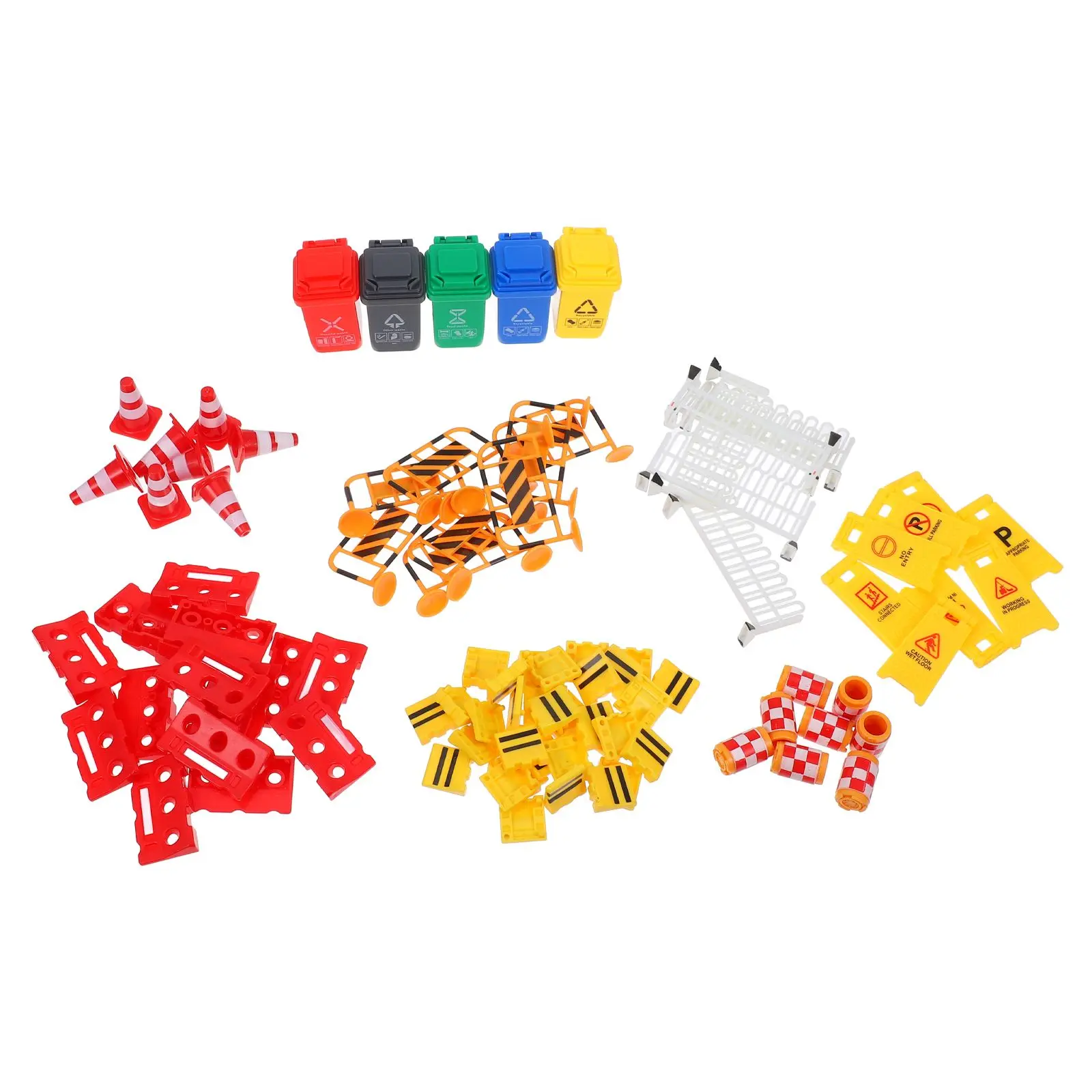 

67 Pcs Road Sign Barricade Toy Construction Miniature Gadpiparty Round Rug Orange Cones Traffic Inflatable Toys