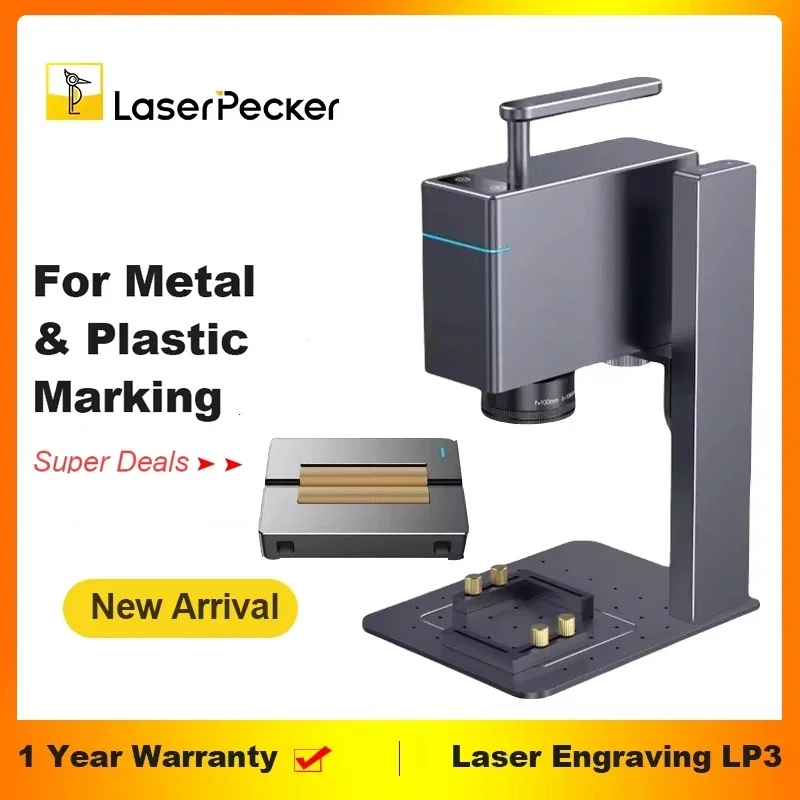 Laserpecker 3 Fiber Laser Engraver Machine for Metal Plastic Portable Handheld Laser Engraving with 10KW Bluetooth 5.0 4k LP3