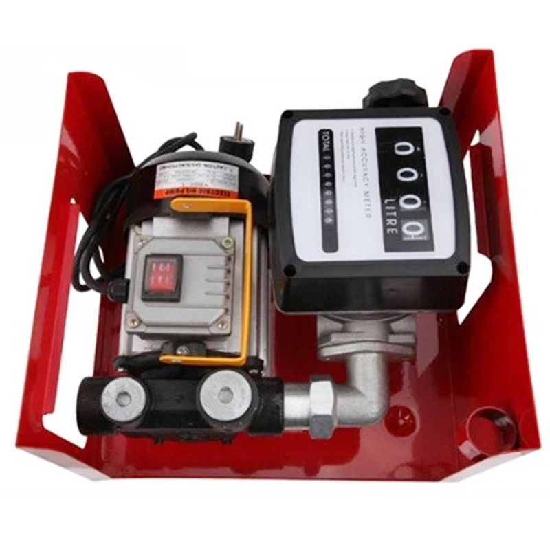 JYB-60 60L/Min 220V Diesel Transfer Pump Automatic Electric Self-Priming Oil Pump Extractor with Digital Mechanical Flow Meter