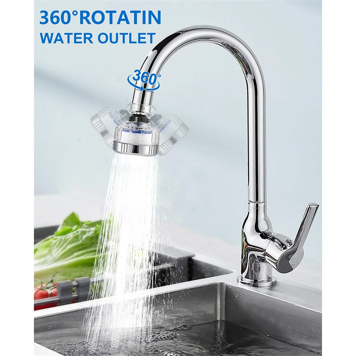 Sink Water Filter Faucet, Faucet Filter,360° Rotating Faucet Filters Purifier Tap Filtration for Home Bathroom & Kitchen