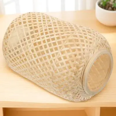 

1Pcs Woven Bamboo Lampshade Simple Rustic Light Cover for Living Room Bedroom Decorative Lamp Shade Craft Design