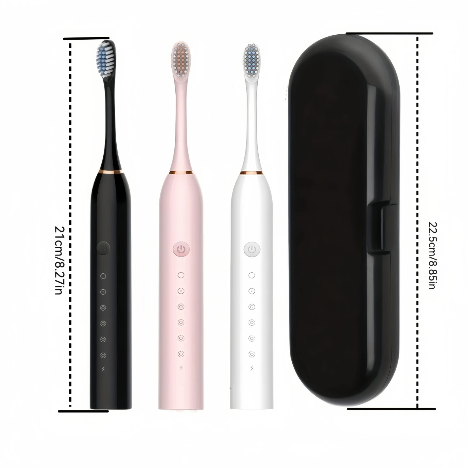 Rechargeable Electric Powered Toothbrush with Travel Case, 8 Brush Heads & USB Rechargeable Tooth Brush Deep Clean Oral Care -6