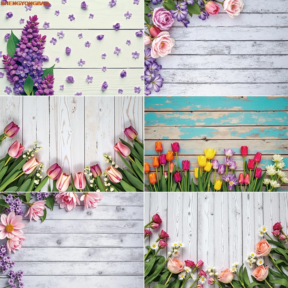 

Flower Wooden Food Subject Photography Backdrop Wood Flower Sign Birthday Photocall Background Child Studio Photobooth
