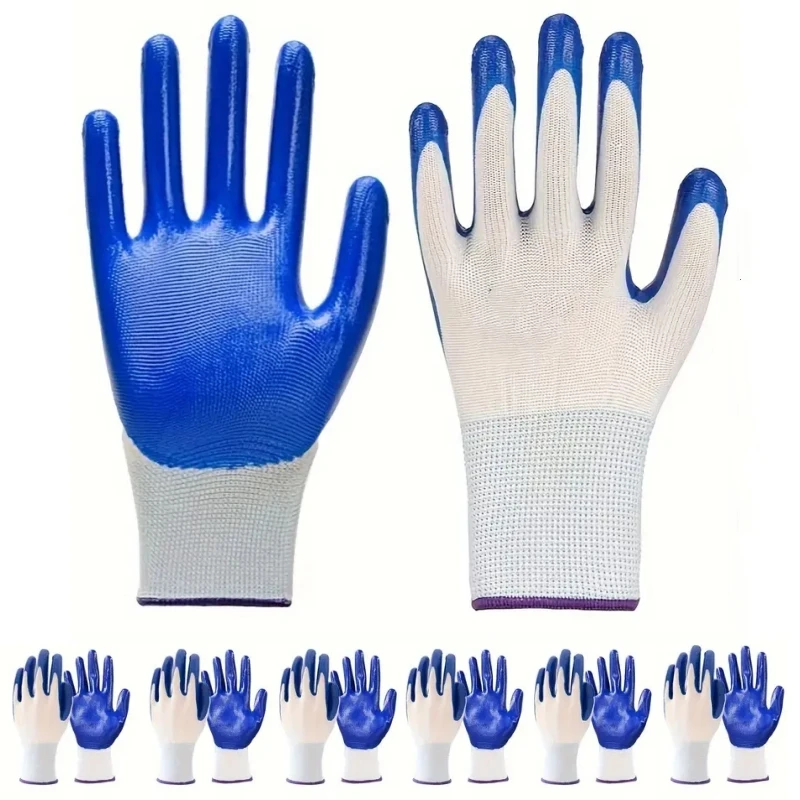 

20PCS Rubber Coated Safety & Work Gloves Non-Slip Durable Light Duty Work Gloves for Men Gardening Industrial Warehouse Gloves