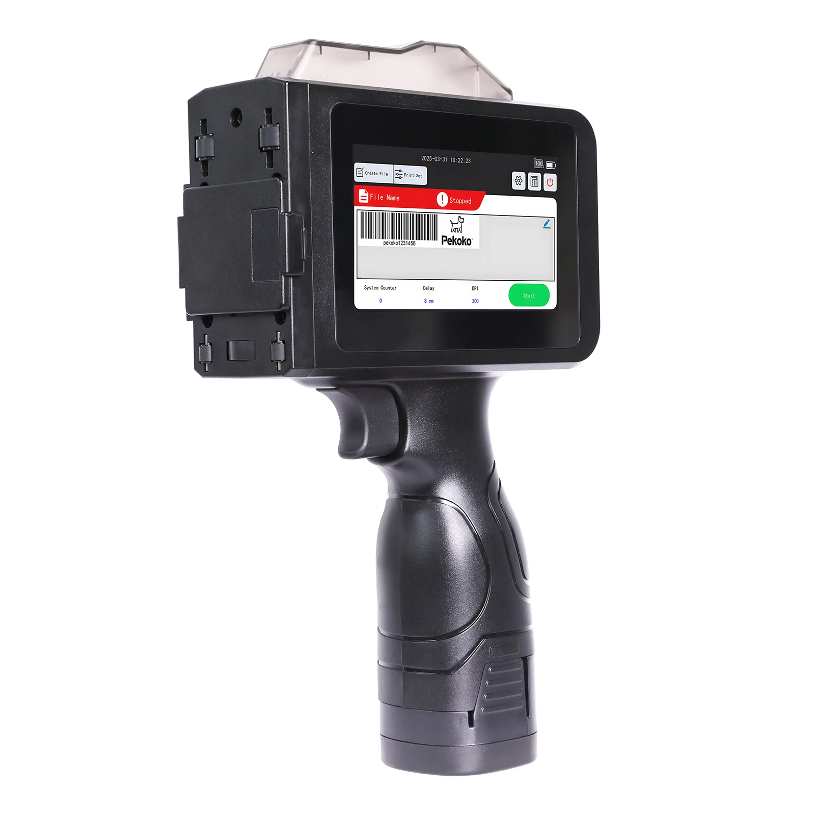 Impresora de inyección de tinta portátil M9, impresoras de códigos por lotes, escáner inalámbrico y computadora conectada para fecha, número, QRcode, código de barras, fecha, imagen