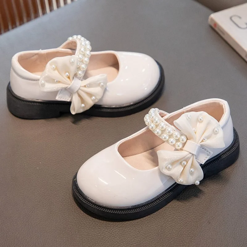 

New Bow Girl Shoes Dress for For Kids Loafers Girl Mary Jane Shoes Due To Princesses Ballet Flats Party Shoe for Children School