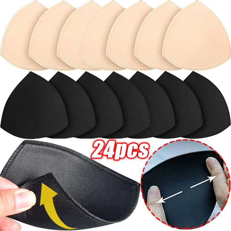 Conjunto de almofadas de sutiã push up de esponja triangular invisível para mulheres inserir maiô biquíni intensificadores de peito almofadas de copo acessórios