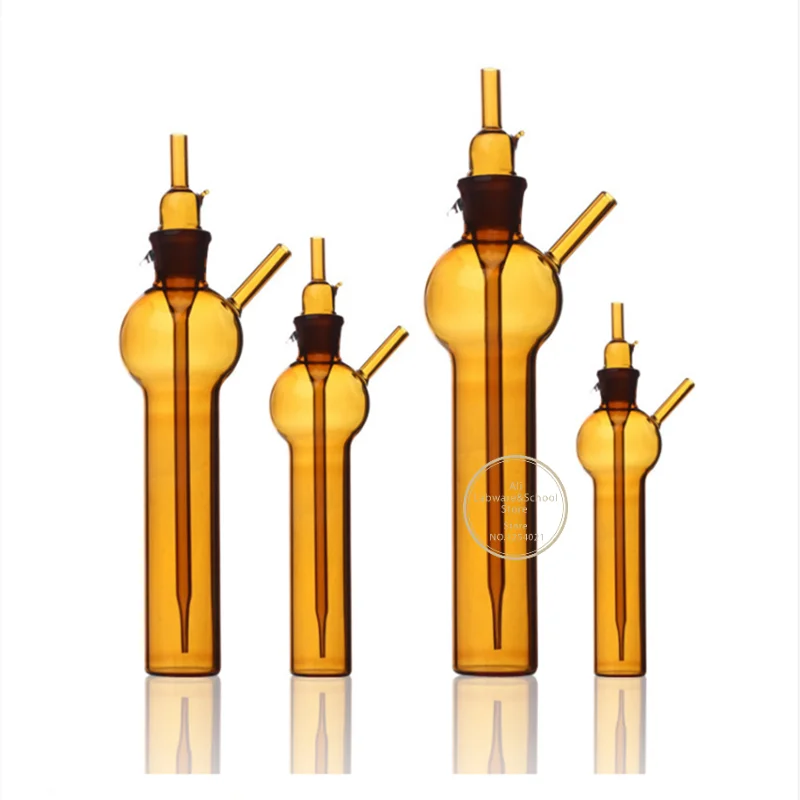 1 pçs/lote 10ml/25ml/50ml/75ml/100ml/125ml/250ml laboratório transparente/marrom vidro bola-forma absorvente de impacto garrafa, tubos de amostragem