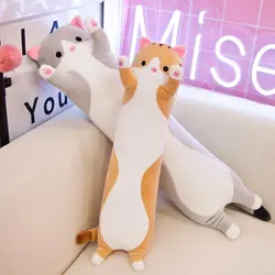 Cute Long Cat Plush Toys 70cm Stuffed Soft Pause Office Nap Doll Bed Sleepping Pillow Home Decor Birthday Gifts