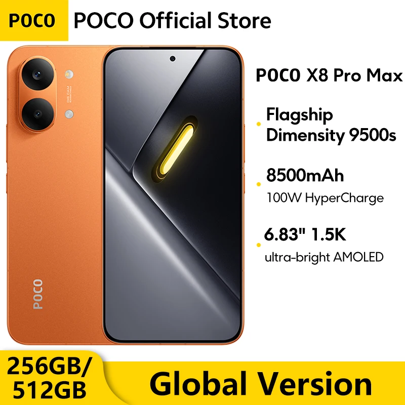 World Premiere】 POCO X8 Pro Max Global Version 8500mAh Smartphone