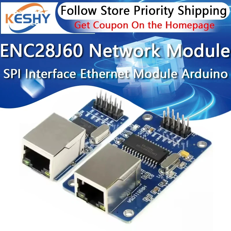 ENC28J60 SPI Interface Network Module Ethernet Module (Mini Version) for Arduino