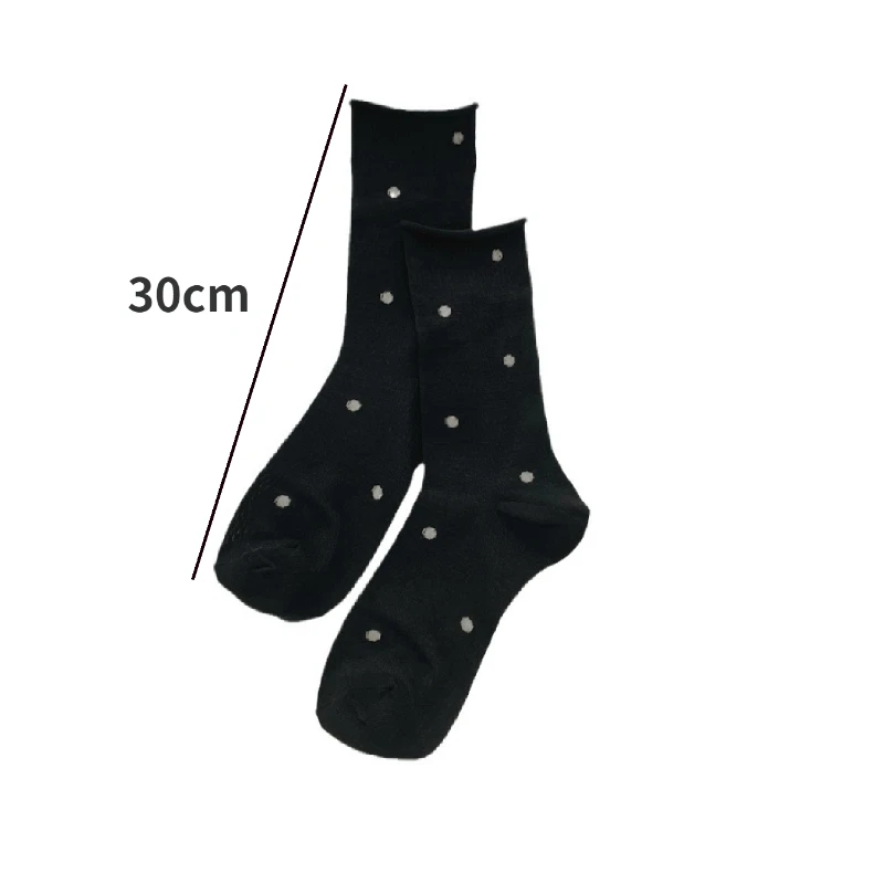 4 pairs of women's summer thin cotton polka dot socks in tube socks