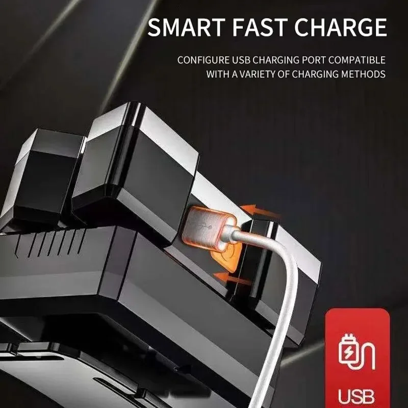 Senter LED 5 Lampu Dapat Diisi Ulang dengan Baterai Lithium Terpasang Lampu Kepala Kuat untuk Berkemah Petualangan Memancing Bersepeda Lampu Kepala