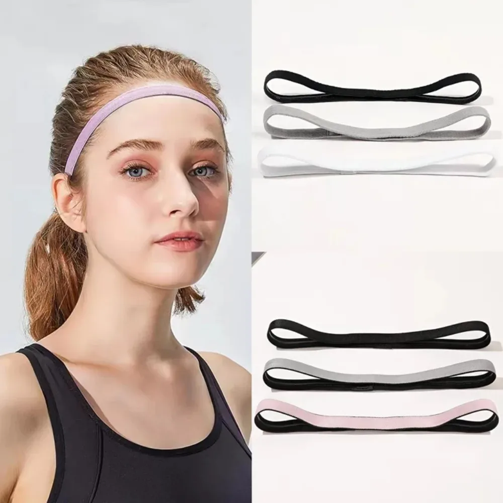 

3Pcs Sports Yoga Headbands Sweat Wicking Hair Hoops High Elasticity Slim Workout Non Slip Hair Bands