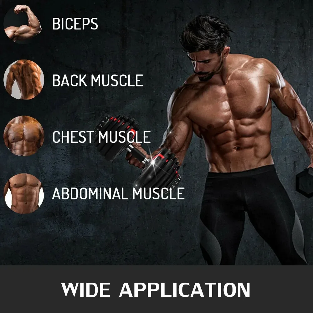 VEVOR قابل للتعديل الدمبل 24/40 كجم 52.5/90LBS أجهزة لياقة بدنية التدريب عضلات الذراع الدمبل مجموعة قابل للتعديل التدريب المنزلي