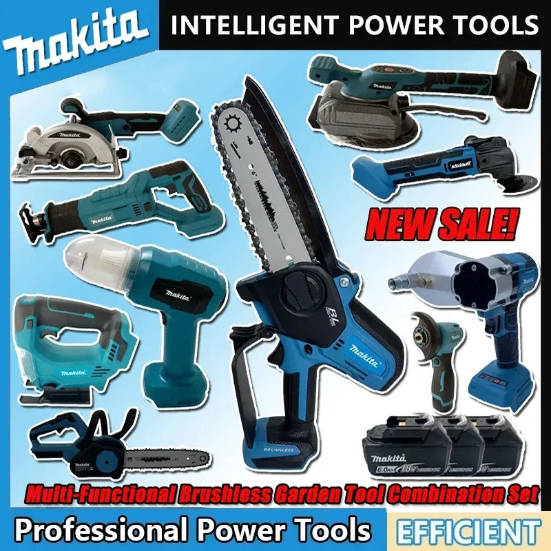

2026 Makita Brushless Grinder Butter Gun Chainsaw Inflator Combination Silicone Gun Cutting Machine Set for 18v Battery
