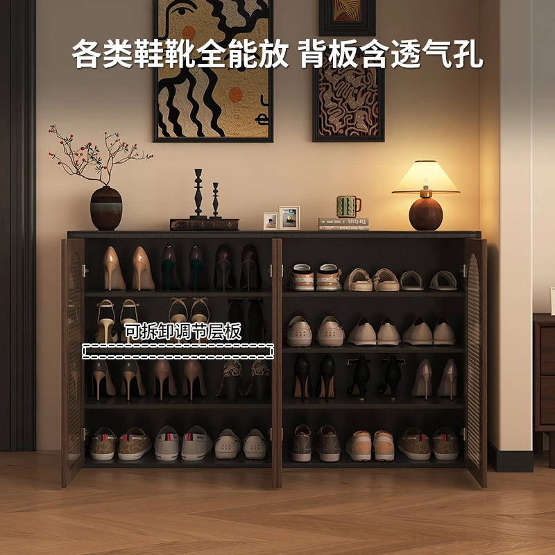 

Solid wood medieval style home shoe cabinet home door living room mystery cabinet rock slab locker advanced retro can be customi