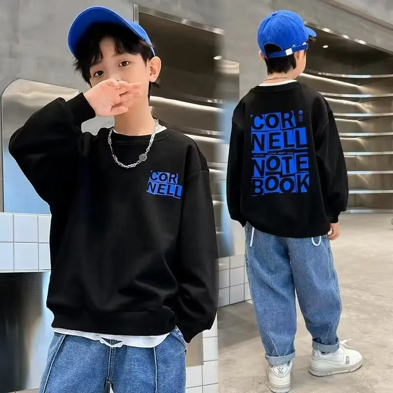 2023 Fashion Kids Clothes Boys Girls Casual Sweatshirts Children\'s Spring & Autumn Personality Letter Print Versatile Pullover